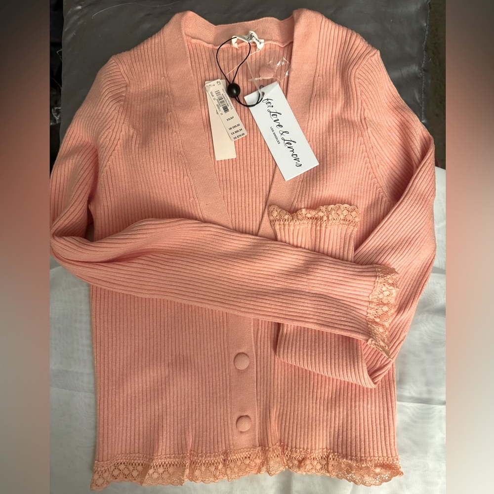 For Love & Lemons Sexy Nina Cardigan/Sweater - NWT extra button button - Size XS